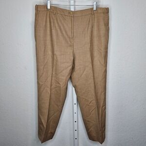 Pendleton Petite 16 Wool Trousers Pants Pleated Classic Tan Women's